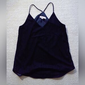 LOFT Navy Velvet Camisole Top XS